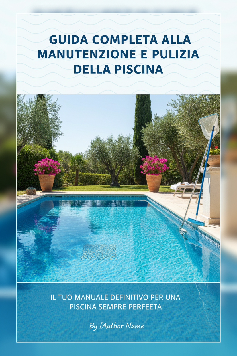 Copertina ebook guida manutenzione e pulizia piscina